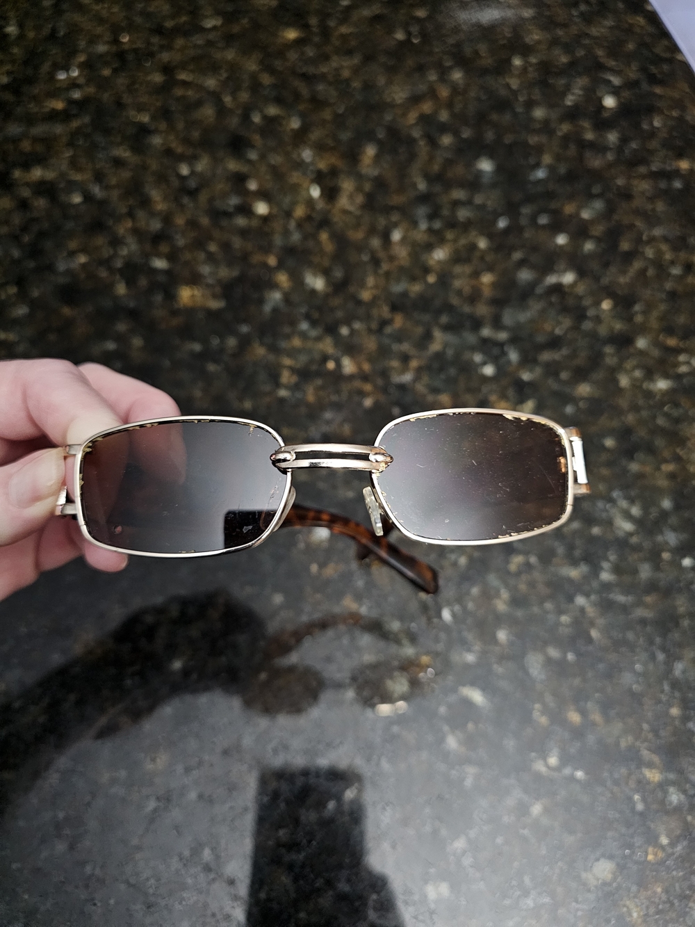 Gold Frame Sunglasses with Brown Gradient Lenses